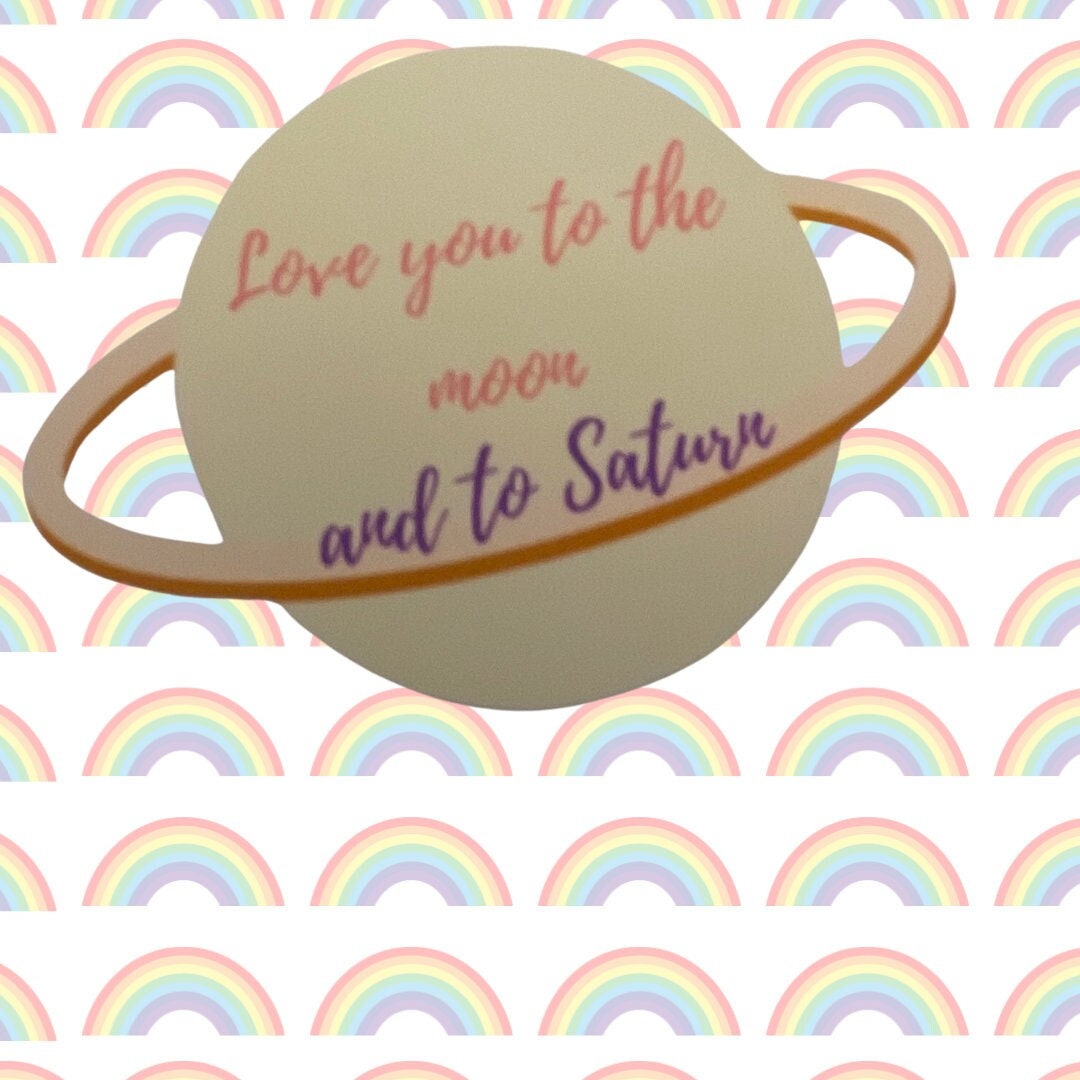 Taylor swift sticker. I love you to the moon and to Saturn. Waterproof  stickers. Taylor swift seven lyrics sticker