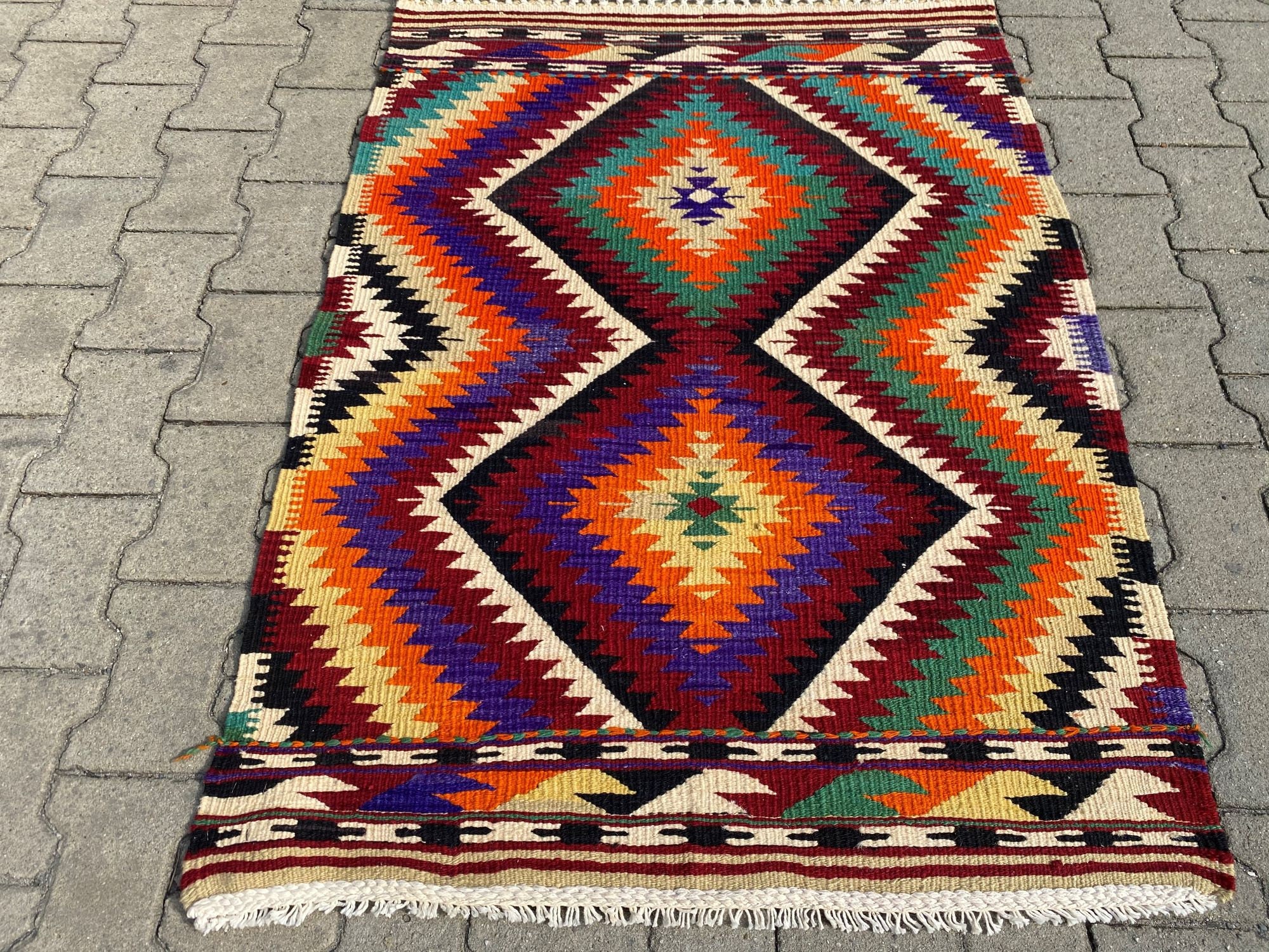 20 X 40 Inches Small Rug, Handmade Rug, Teppich Rug, Tapis, Kilim