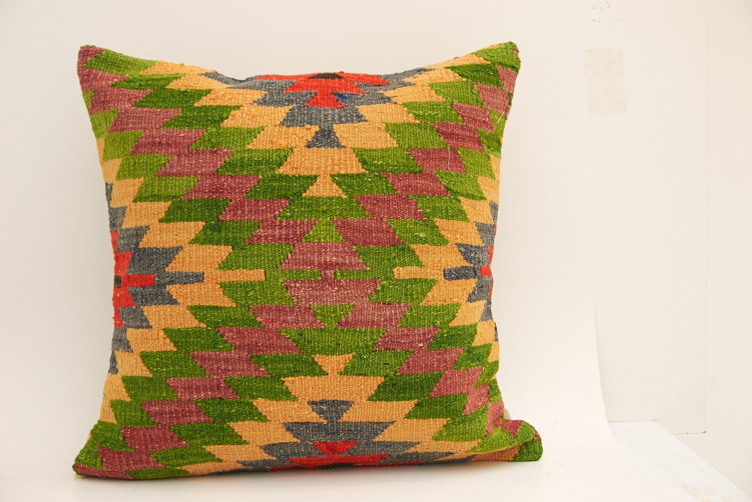 Green Kilim Pillow Kilim Cushionexclusive Pillow kilim Etsy