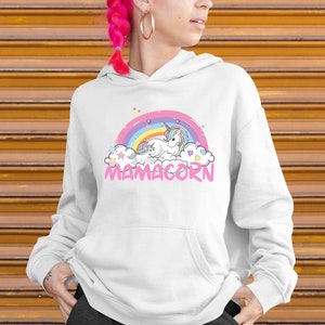 Mamacorn Unicorn/Womens Funny/Floral Unicorn Hoodie
