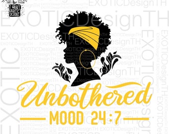 Umore indifferente/Ragazza Nera Magia/Bella Afroamericana/Melanina Afro Donna/File Digitale SVG