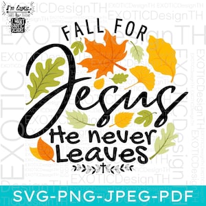 Caer por Jesús que nunca se va/Calabaza de otoño Acción de Gracias/Fe Jesús diciendo/Archivo digital SVG