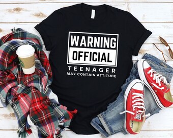 Official Teenager Shirt/Warning! Official/Thirteen Birthday/Warning Official Teen/Birthday Gift T-Shirt