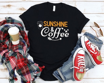 Zonneschijn en koffie/Hallo zonneschijn/koffieliefhebbers dames T-shirt