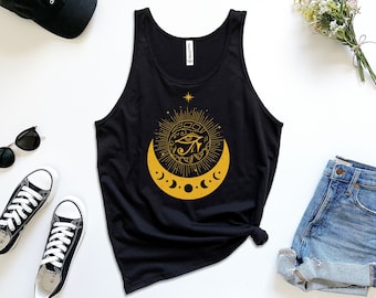 Eye of Horus/Third Eye Art/Ancient Egypt/Egyptian History/Eye of Ra/Pyramid Mystical/Egyptian Gift Idea/Horus Heru Tank Top