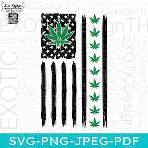 USA vlag marihuanablad/grappig Amerikaanse vlag Pot onkruid hippie/Amerika marihuanablad groen Boho/digitaal bestand SVG
