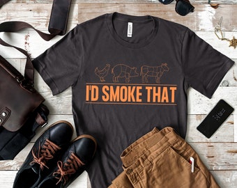 Ich würde das Grillen / Grillen BBQ Raucher Geschenk / Lustiges BBQ Geschenke T-Shirt rauchen