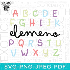Alphabet Elemeno/Teacher school Cute/ABC Elemeno/Kindergarten Teacher/Preschool Teacher/ABC Kinder/Digital File SVG