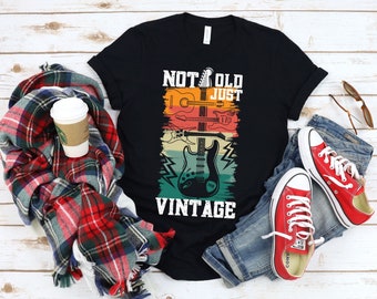 Not Old Just Vintage Classic Guitar, 50th Birthday Guitarist, Old Man Retro Pickup, Dad Grandpa Player, Guitarist Musician, Unisex t-shirt