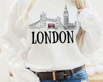 London Skyline/London Tourist Gift/London United Kingdom/London Hometown/London Vacation Sweatshirt