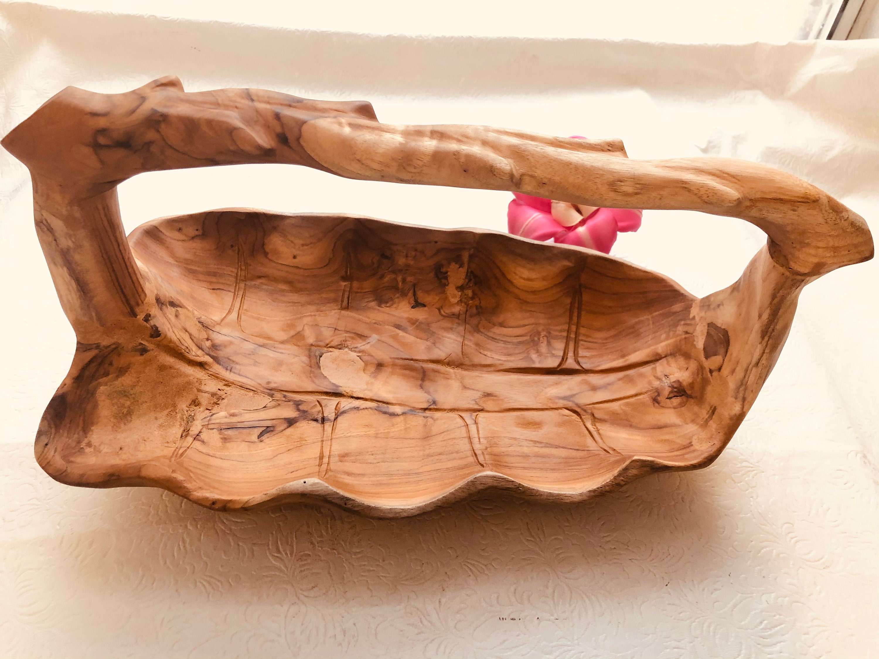 Wood Leaf Tray with Handle. Teak. Hand carved. Natural Oils Etsy