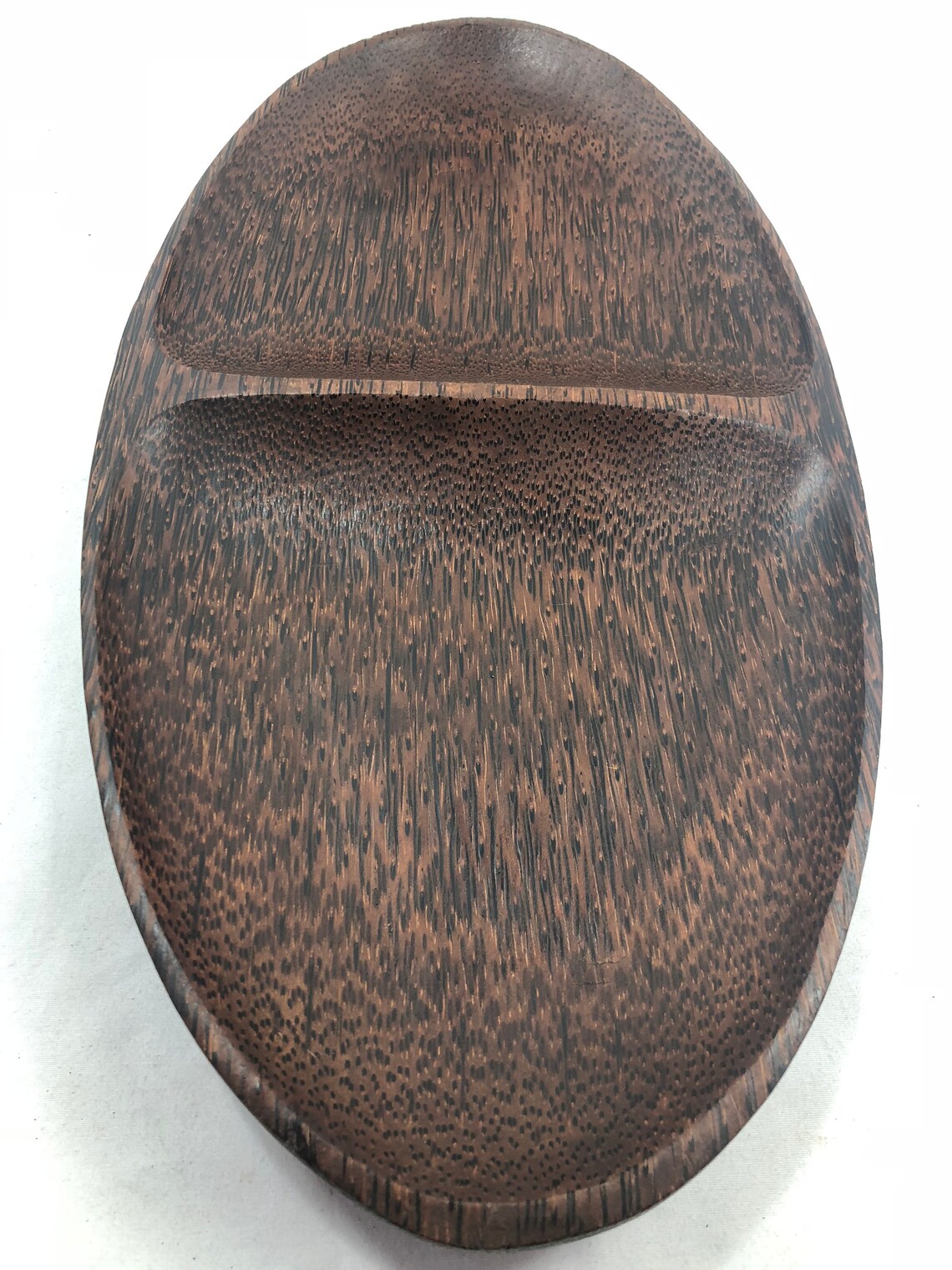 Oval Coconut Wood Decorative Tray. 16 Long 2 Section Tray. Etsy