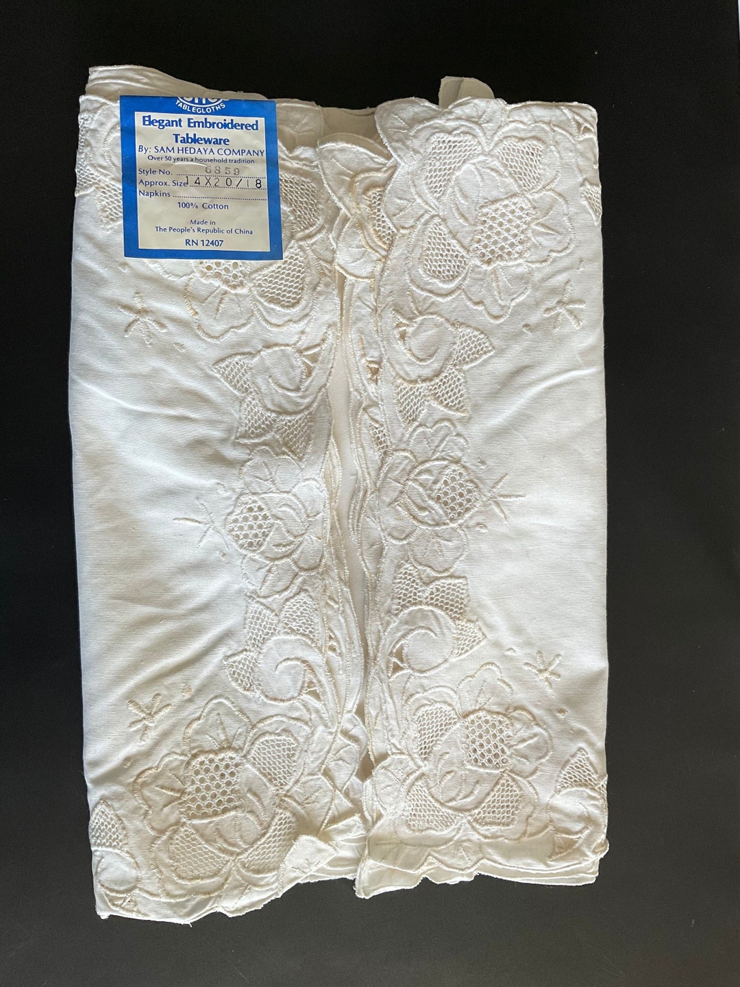 Vintage Embroidered Placemats and Napkins. Cotton. Set of 8 4 Etsy