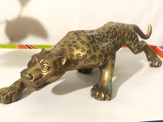 Leopard Stalking Prey Figurine. 14 Long. Vintage. Brass. -  Canada