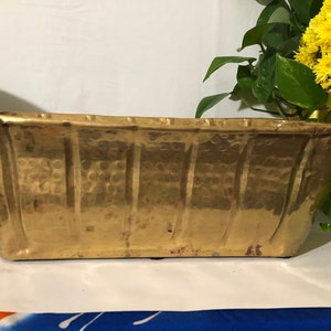 Window Sill Brass Planter. Flower Box. Succulent Box. 15.5” wide .