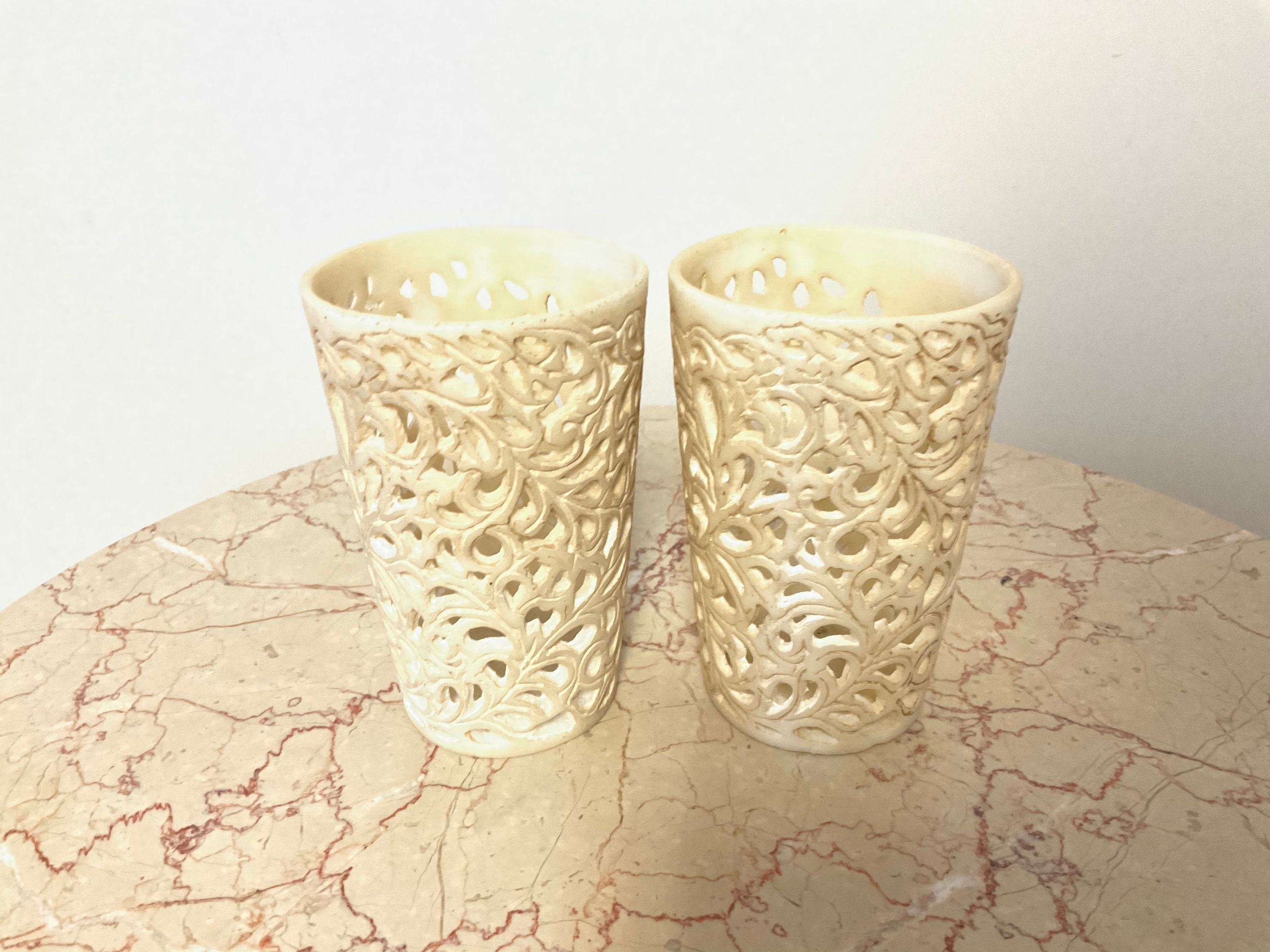 置物 levain Vintage Saigon Tiger Factory White Stone Votive