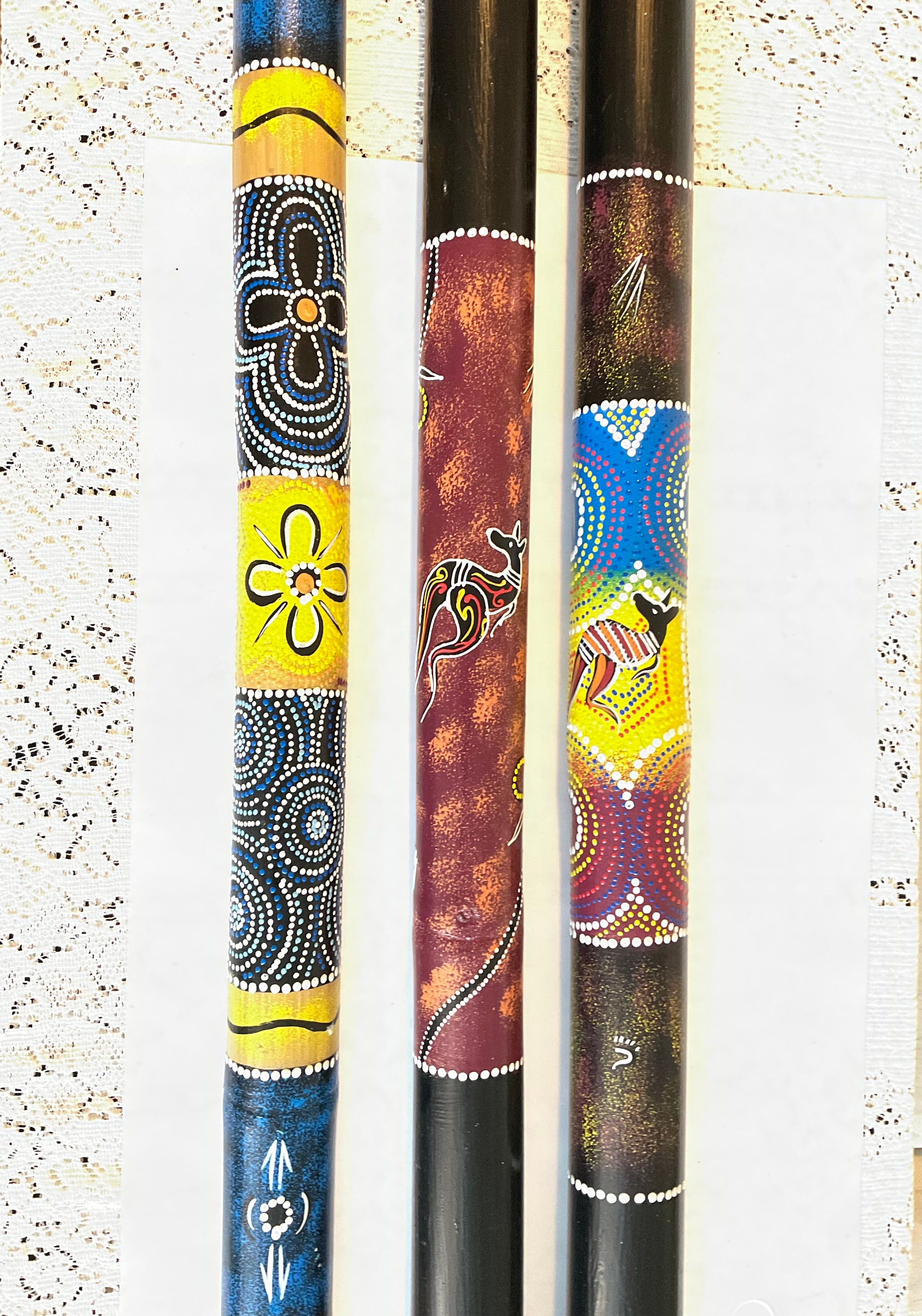 Bamboo didgeridoo. 39.5” long. Diameter is 2”. Hand painted Bamboo didgeridoo. 39.5” long. Diameter is 2”. Hand painted