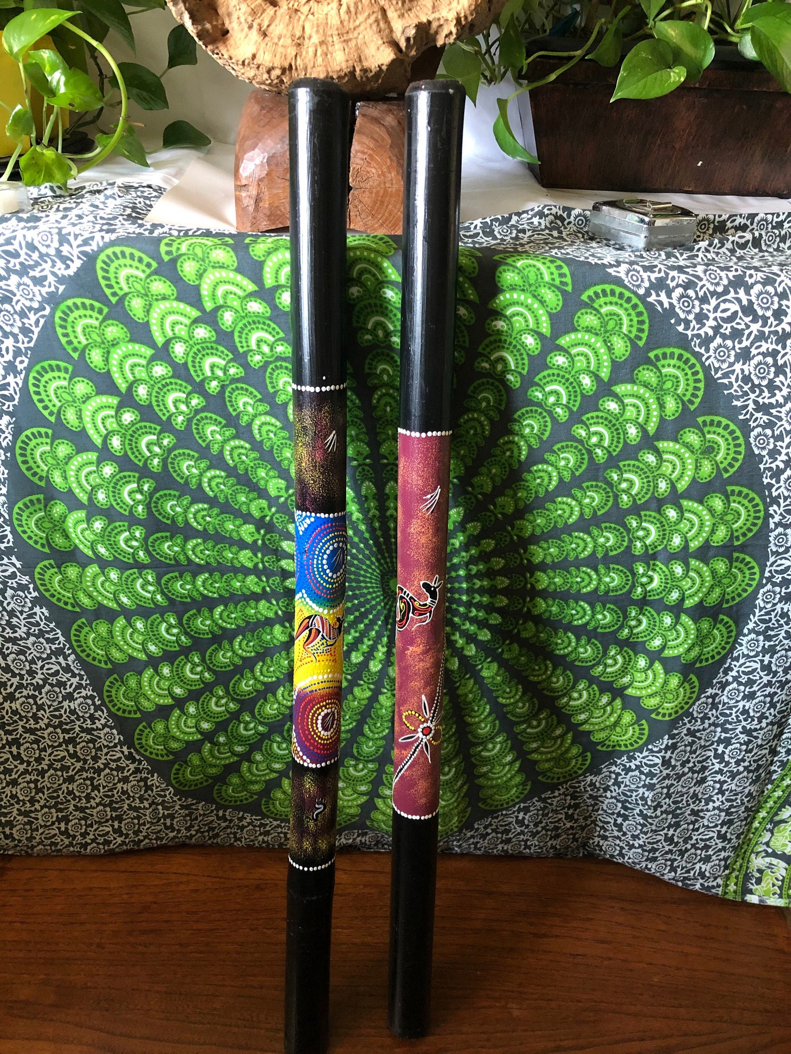Bamboo didgeridoo. 39.5 long. Diameter is 2. Hand painted Etsy