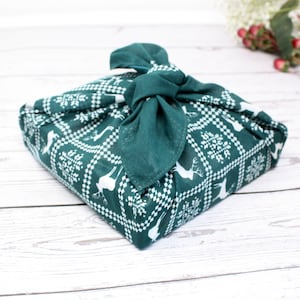 Avvolgimento natalizio in tessuto furoshiki medio - renna