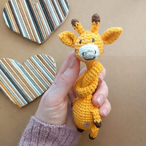 Easter crochet pattern giraffe charm gift ideas, Funny amigurumi pattern, Birthday gift idea DIY, Valentines Day car hanging accessories image 4