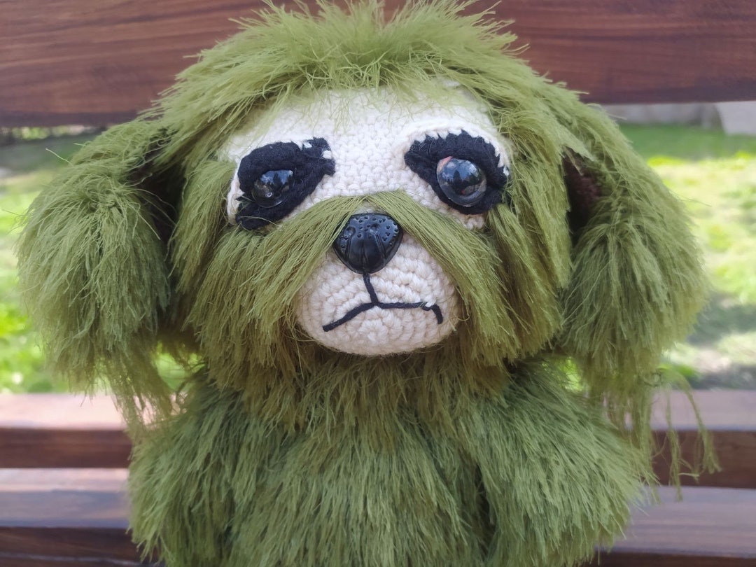 Gunch Green Stuffed Dog Meme Crocheted Handmade Toy From Etsy