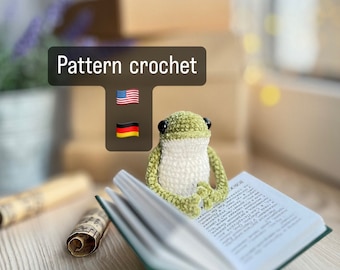 Crochet frog PATTERN crochet DIY, Amigurumi Tutorial toad pattern digital PDF, Froggy TikTok miniature Gestrickter Frosch Deutsch German