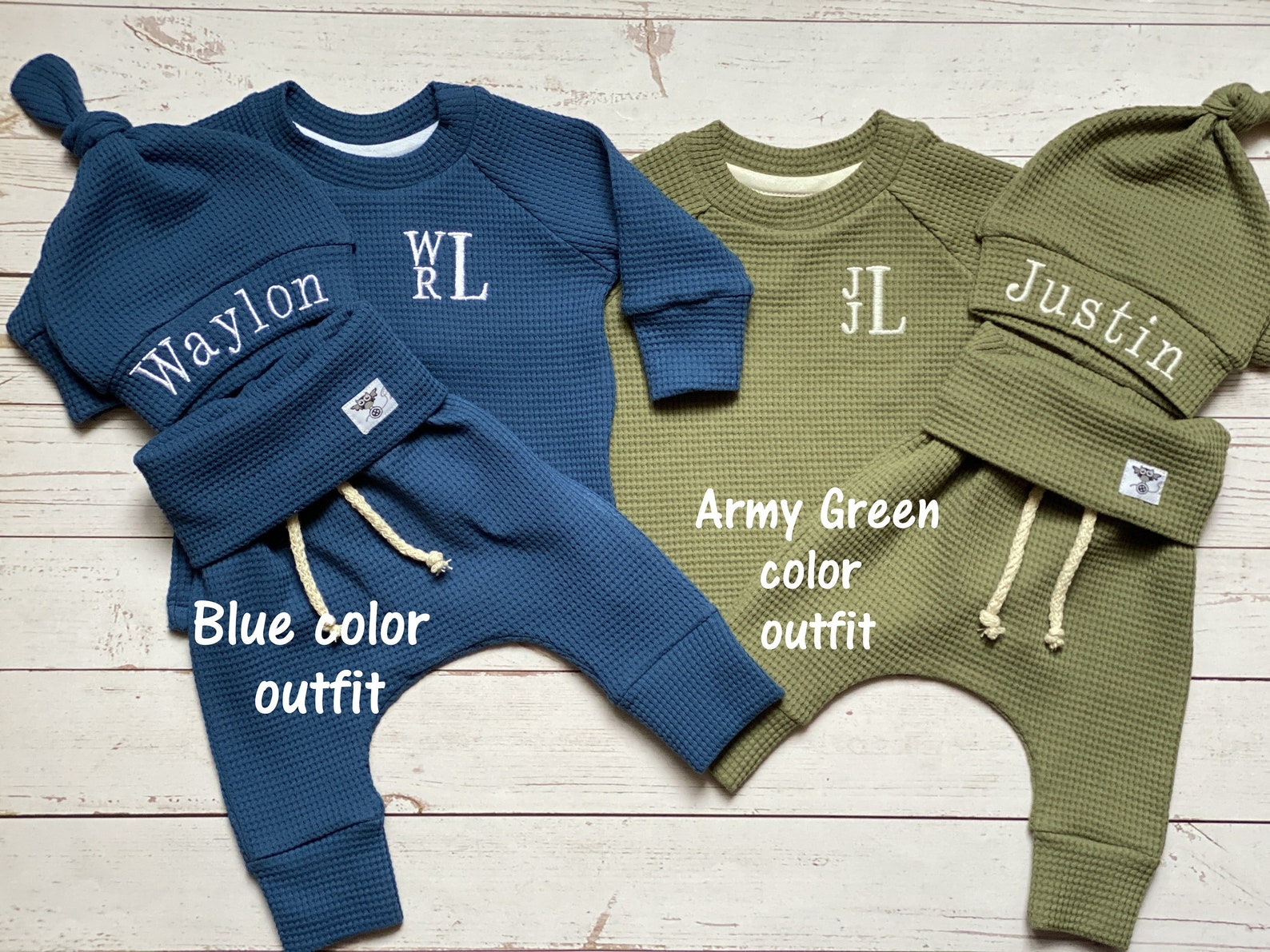 Sage green waffle baby clothes baby boy coming home outfit Etsy