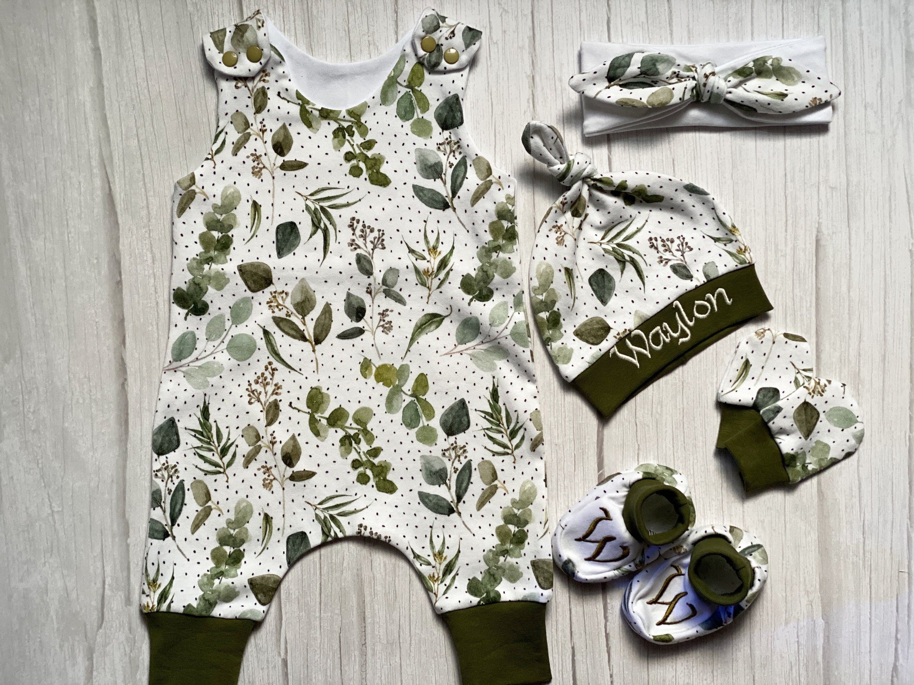 Olive green romper organic baby clothes Newborn baby boy Etsy