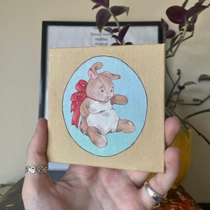 Velveteen Rabbit Painting, Acrylic on Canvas Board