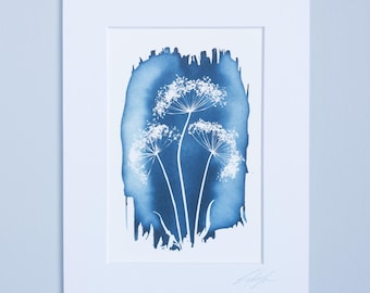 Reprodukcja giclee w technice cyjanotypii, 6x4" (10x15,5 cm). Oprawiona lub nie.