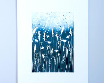 Reproduction Giclee Cyanotype Print (Option of print size and mount)