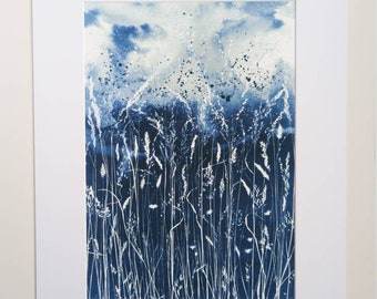 Limited Edition Reproduction Giclee Cyanotype print of 'Memories of Summer I' (Option of print size and mount)