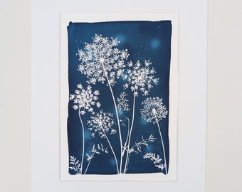 Original Botanical Art Cyanotype Print