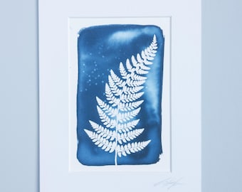 6x4" (10x15,5 cm) Reprodukcja giclee cyjanotypowa. Oprawiona lub nieoprawiona