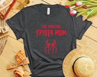 Spider Mom Shirt. Mom Est shirt, Mother's day Shirt, Mom Mimi Gigi Aunt shirt, Mother's Day Gift, Mother t shirt,The Amazing Spider Mom tees