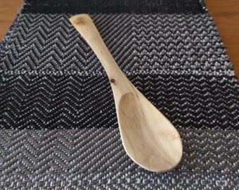 Hand Carved Wood Spoon, Slojd Spoon for Eating, Wisconsin Silver Maple Handmade Spoon