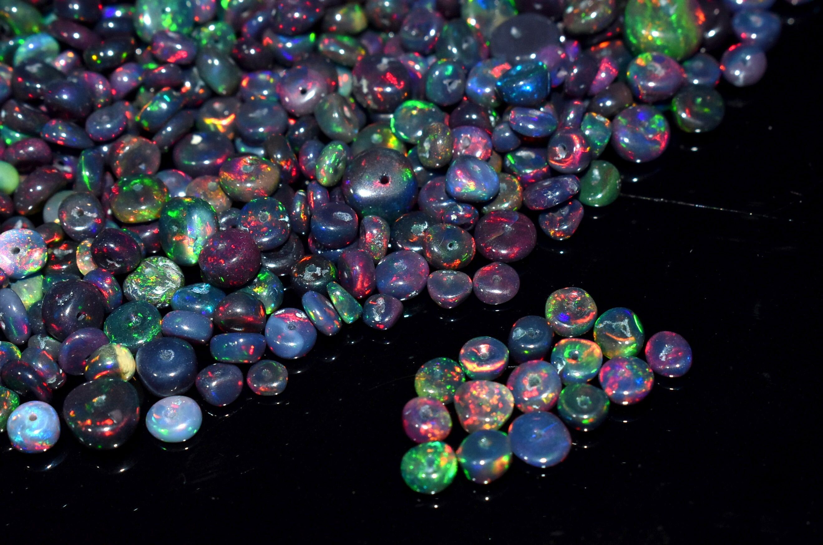 Opal Loose Beads 3-5 MM Size Natural Black Opal Beads 10 Pcs | Etsy