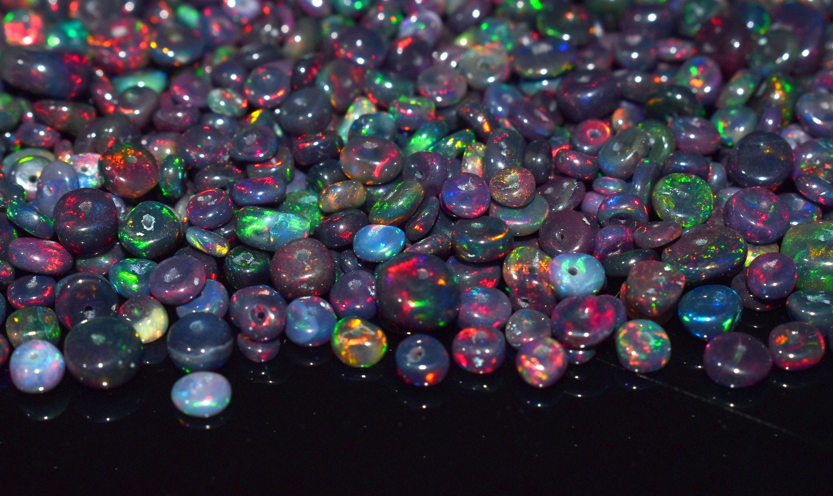 Opal Loose Beads 35 MM Size Natural Black Opal Beads 10 Pcs Etsy