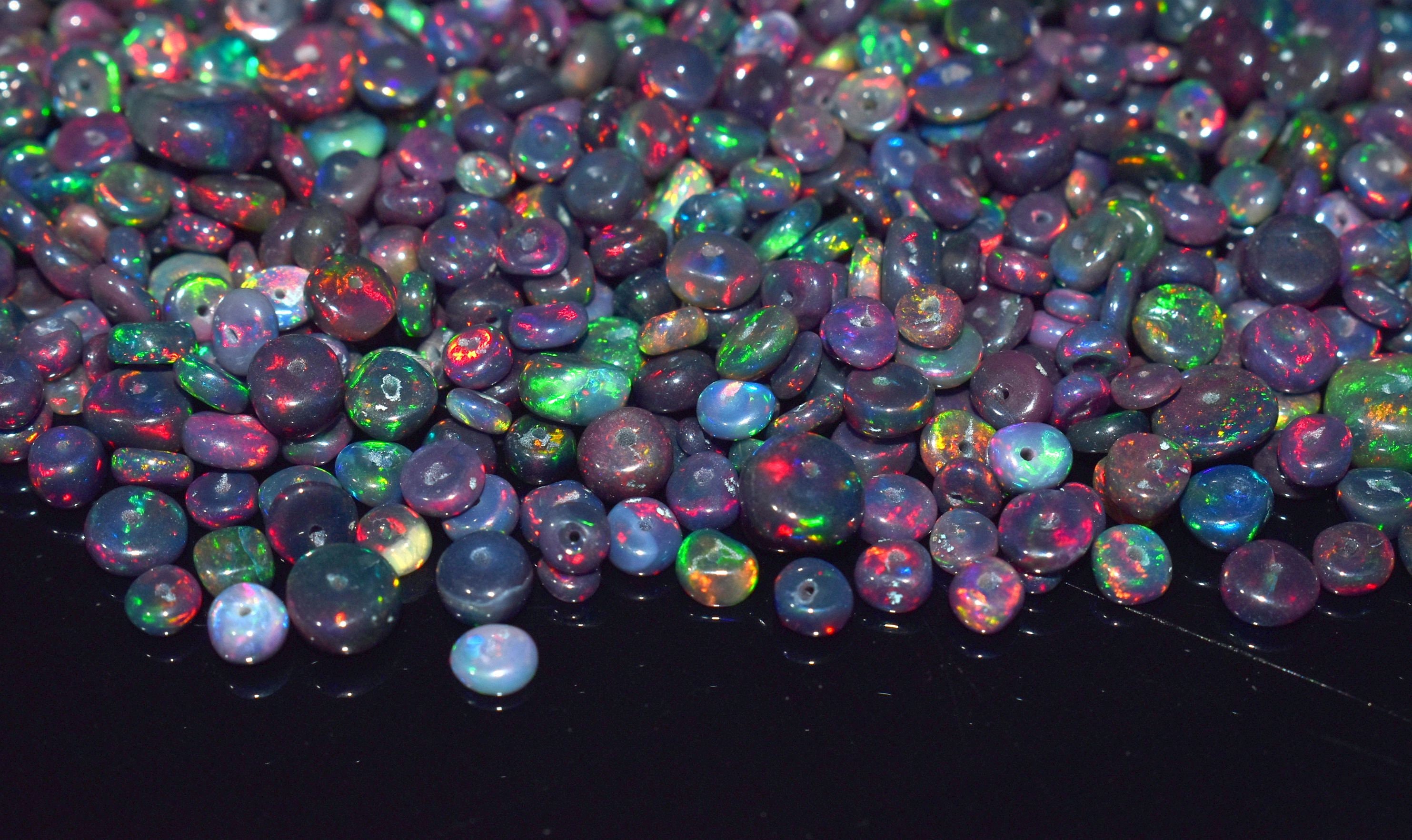 Opal Loose Beads 35 MM Size Natural Black Opal Beads 10 Pcs Etsy