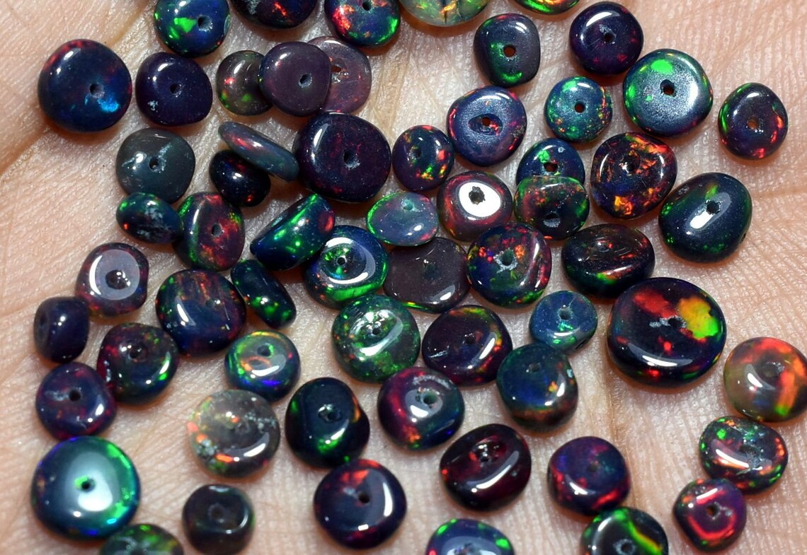 Opal Loose Beads 3-5 MM Size Natural Black Opal Beads 10 Pcs | Etsy