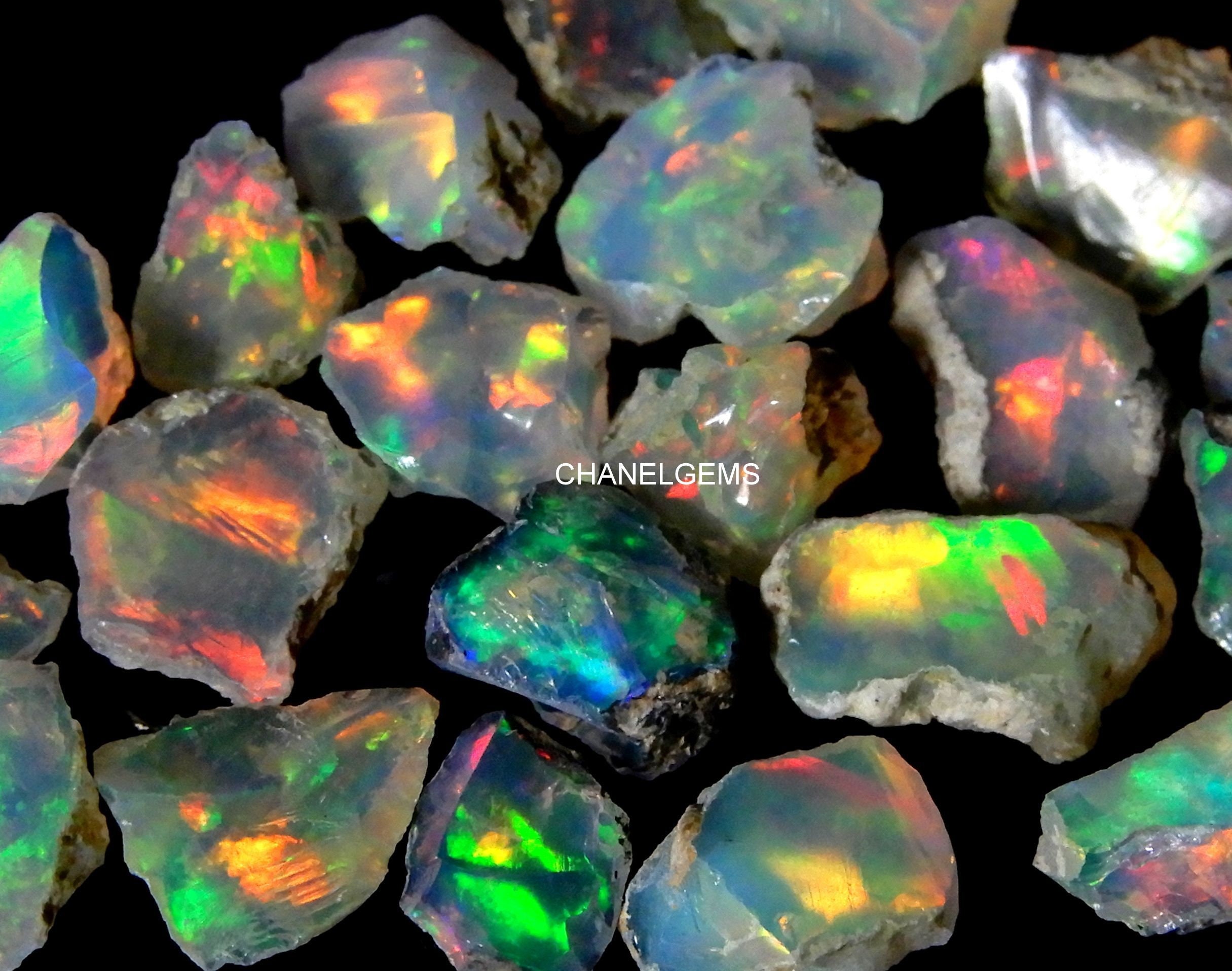 Natural Ethiopian Opal Rough, Loose Opal Rough, Low Quality Opal Rough