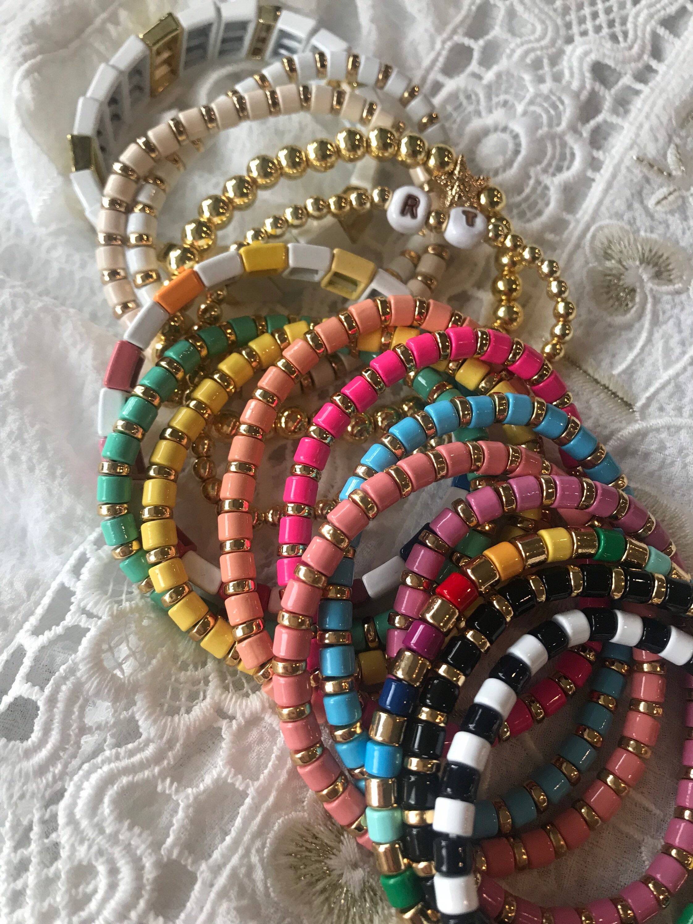 Enamel tile bracelet