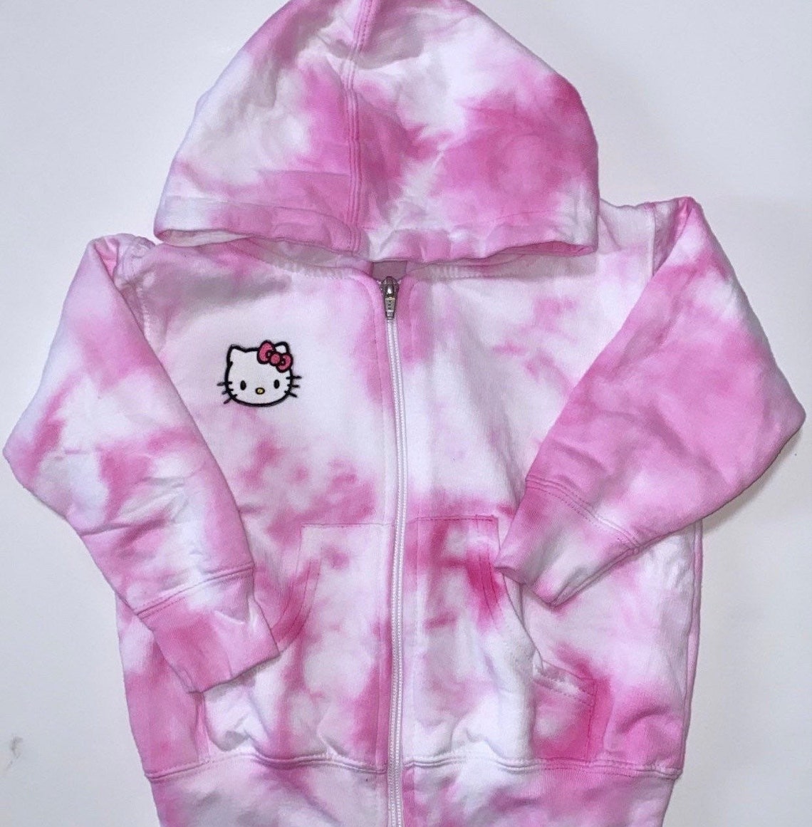 Womens Tie dye Hello Kitty zipup hoodie Etsy