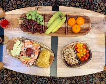 Handcrafted Catch All Serving Trays – Customized Walnut, Cherry, or Sapelle Accents