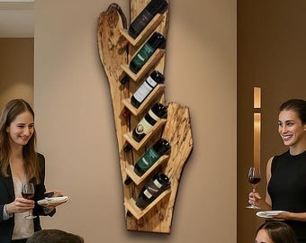 Functional Art for Wine Lovers – Live Edge Maple Wine Rack (B)