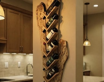 Functional Art for Wine Lovers – Live Edge Maple Wine Rack (C)