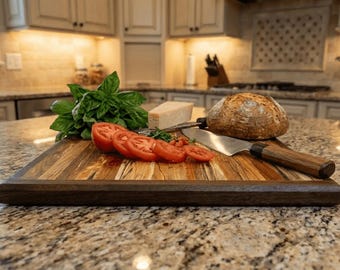 Cutting Board Set, 2pcs, Vertically Oriented, Spalted Birch/Maple with Walnut Rim, Edge Grain.