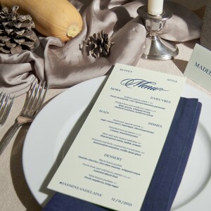 Bruiloft Diner Menu - Cursief - DEPOSIT - Let Them Eat Cake Collection