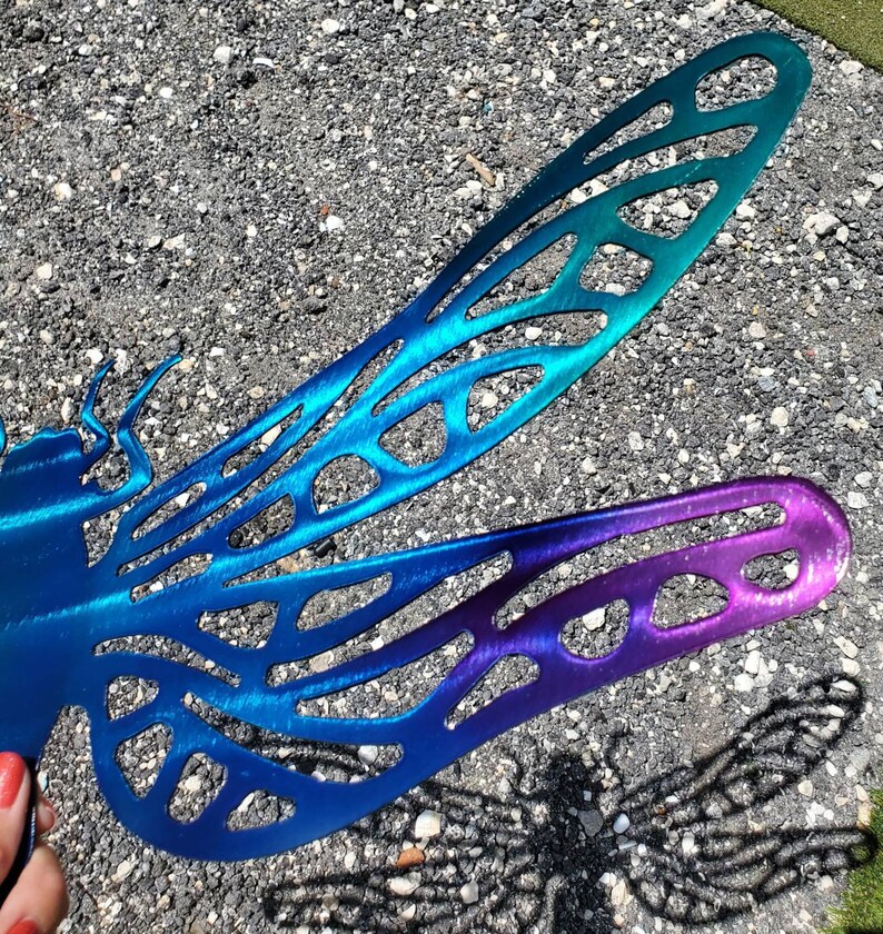 Beautiful Dragonfly Metal art 2ft wide great for indoor or Etsy
