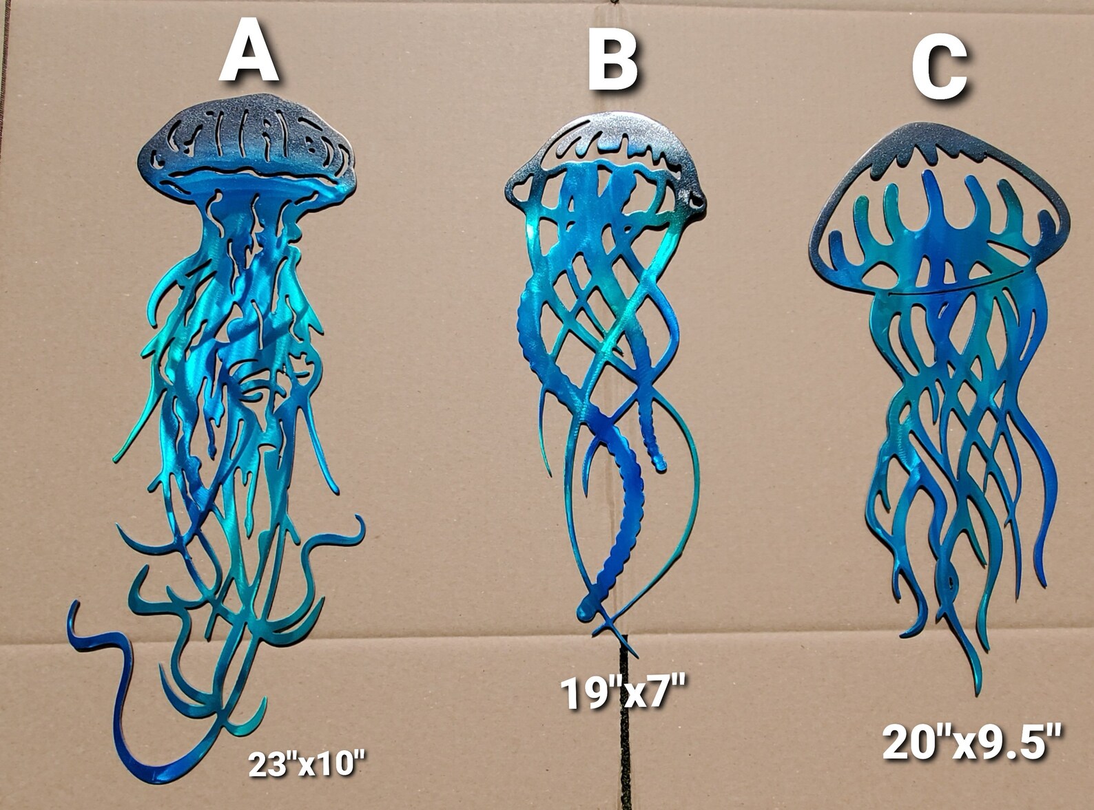 Aluminum Jellyfish Metal Art Etsy